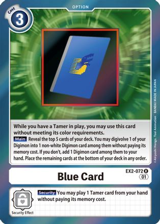 Blue Card (EX2-072) - Digital Hazard Foil
