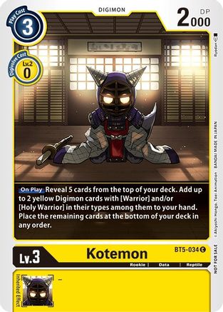 Kotemon - BT5-034 (Tamer Party Vol. 5 Promo) (BT5-034) - Battle of Omni