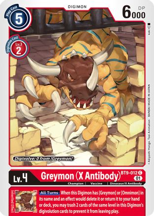 Greymon (X Antibody) (BT9-012) - X Record