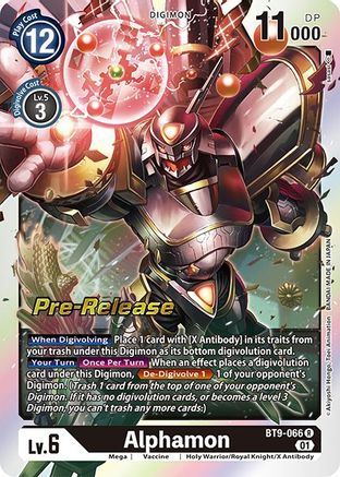 Alphamon (BT9-066) - X Record Pre-Release Cards Foil