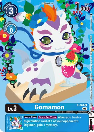 Gomamon - P-004 (Tamer's Card Set 2 Floral Fun) (P-004) - Digimon Promotion Cards