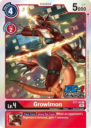 Growlmon (DC-1 2022 Stamped) (ST7-05) - Starter Deck 07: Gallantmon