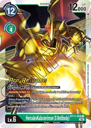 HerculesKabuterimon (X Antibody) (BT11-058) - Dimensional Phase Pre-Release Cards Foil