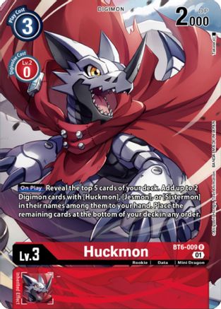 Huckmon (Digimon Royal Knights Card Set) (BT6-009) - Double Diamond Foil