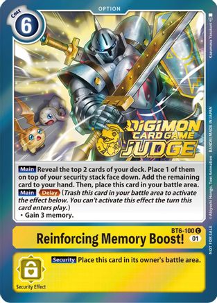 Reinforcing Memory Boost! (Judge Pack 3) (BT6-100) - Double Diamond Foil