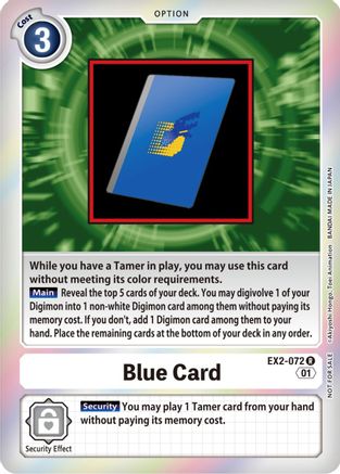Blue Card (Event Pack 4) (EX2-072) - Digital Hazard Foil