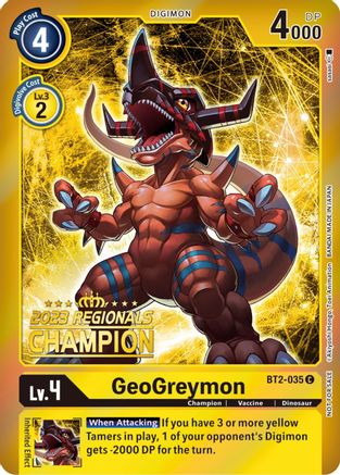 GeoGreymon (2023 Regionals Champion) (BT2-035) - Release Special Booster 1.5 Foil