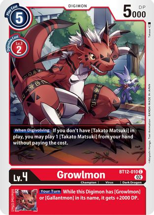 Growlmon (BT12-010) - Across Time