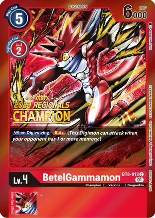BetelGammamon (2023 Regionals Champion) (BT8-013) - New Awakening Foil