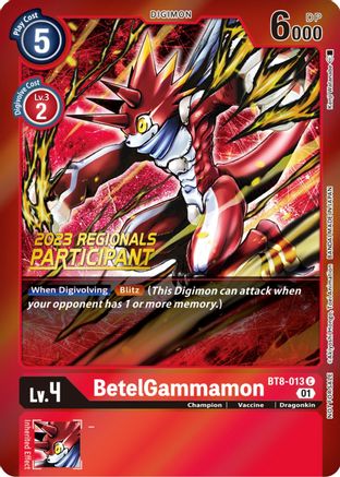 BetelGammamon (2023 Regionals Participant) (BT8-013) - New Awakening Foil