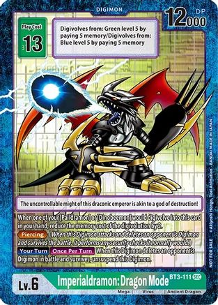 Imperialdramon Dragon Mode (Secret Rare) (BT3-111) - Revision Pack Cards