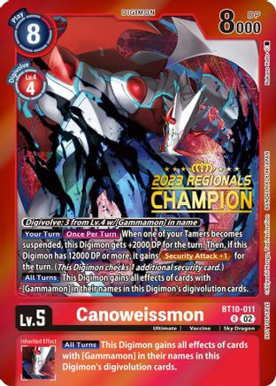 Canoweissmon (2023 Regionals Champion) (BT10-011) - Xros Encounter Foil