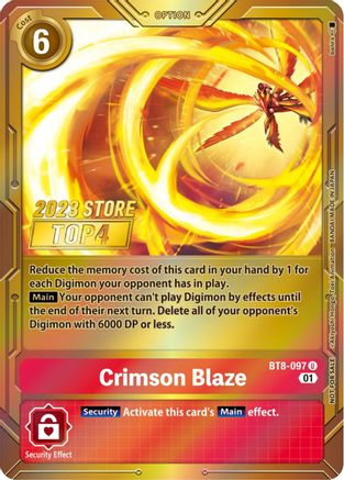 Crimson Blaze (2023 Store Top 4) (BT8-097) - New Awakening Foil