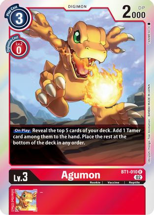 Agumon - BT1-010 (Resurgence Booster Reprint) (BT1-010) - Resurgence Booster Foil
