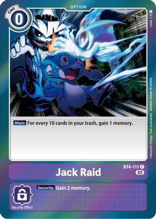 Jack Raid (Resurgence Booster Reprint) (BT4-111) - Resurgence Booster Foil