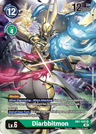 Diarbbitmon (Textured Alternate Art) (RB1-025) - Resurgence Booster Foil