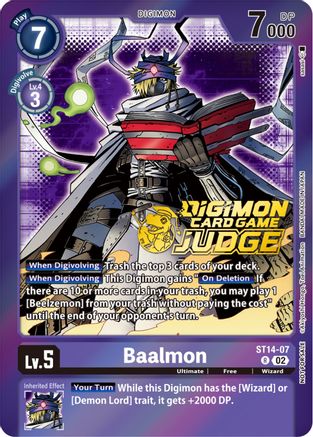 Baalmon - ST14-07 (Judge Pack 4) (ST14-07) - Starter Deck 14: Beelzemon Advanced Deck Set Foil