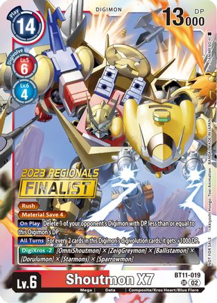 Shoutmon X7 (2023 Regionals Finalist) (BT11-019) - Dimensional Phase Foil
