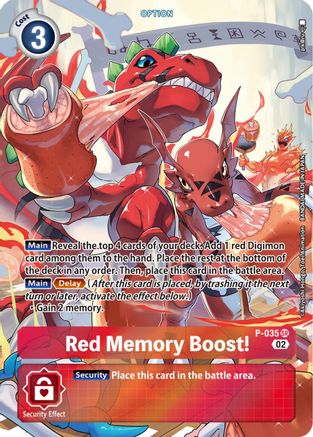 Red Memory Boost! - P-035 (Digimon Adventure Box 2) (P-035) - Digimon Promotion Cards Foil