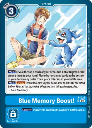 Blue Memory Boost! (NYCC 2023 Demo Deck) (P-036) - Digimon Demo Deck Exclusive Cards