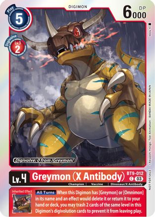 Greymon (X Antibody) (Blast Ace Pre-Release Winner) (BT9-012) - X Record Foil