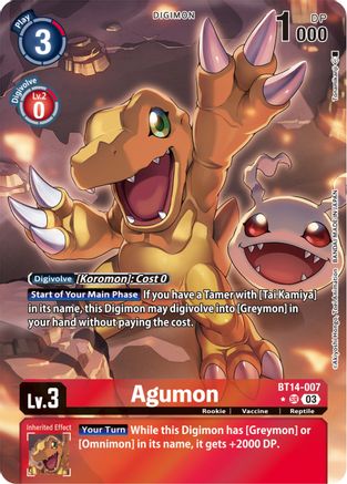 Agumon (Alternate Art) (BT14-007) - Blast Ace Foil