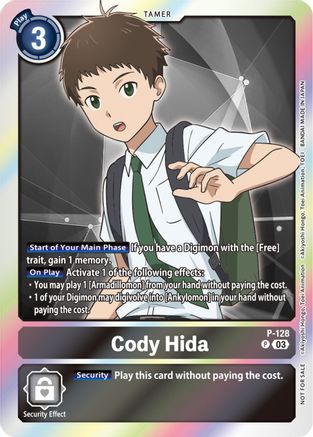 Cody Hida - P-128 (Tamer Party Pack -The Beginning- Ver. 2.0) (P-128) - Digimon Promotion Cards Foil