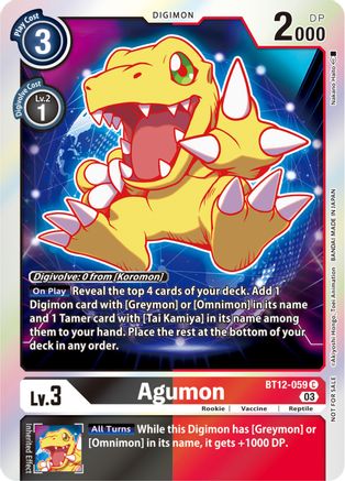 Agumon - BT12-059 (Official Tournament Pack Vol.11) (BT12-059) - Across Time Foil