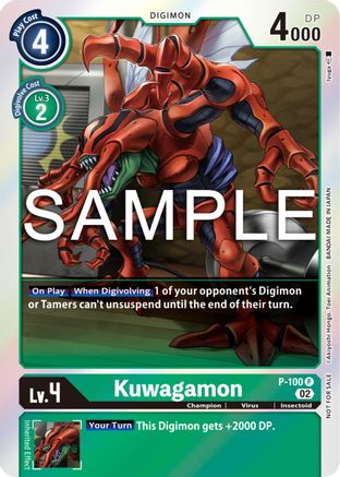 Kuwagamon - P-100 (Limited Card Pack Ver.2) (P-100) - Digimon Promotion Cards Foil