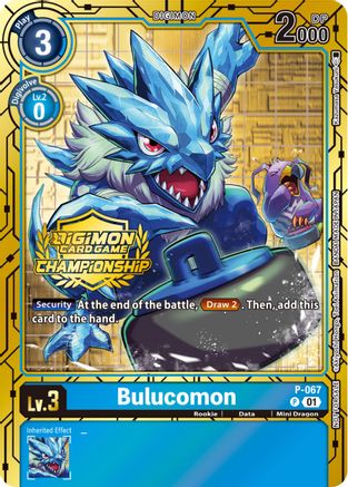 Bulucomon - P-067 (Championship 2023 Gold Card Set) (P-067) - Digimon Promotion Cards Foil