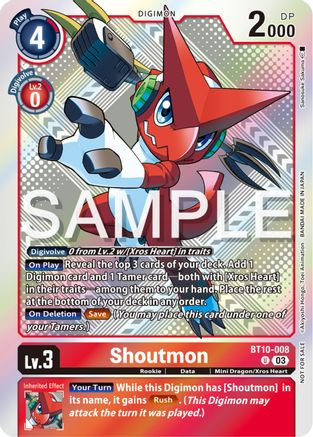 Shoutmon (Exceed Apocalypse Pre-Release Winner) (BT10-008) - Exceed Apocalypse Pre-Release Cards Foil