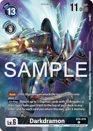 Darkdramon (Official Tournament Pack Vol.12) (BT4-074) - Great Legend Foil