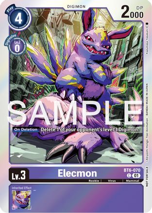 Elecmon (Official Tournament Pack Vol.12) (BT6-070) - Double Diamond Foil