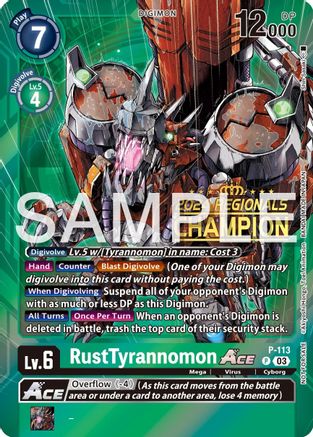 RustTyrannomon ACE - P-113 (2024 Regionals Champion) (P-113) - Digimon Promotion Cards Foil