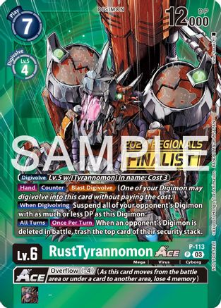 RustTyrannomon ACE - P-113 (2024 Regionals Finalist) (P-113) - Digimon Promotion Cards Foil
