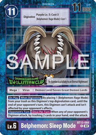 Belphemon: Sleep Mode - BT13-088 (2024 Evolution Cup) (BT13-088) - Versus Royal Knights Foil