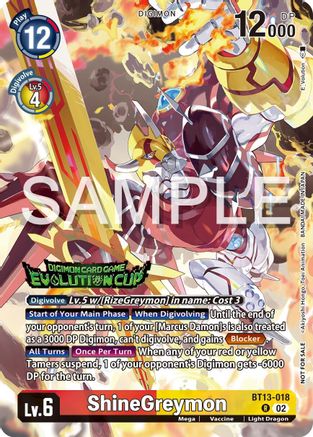 ShineGreymon - BT13-018 (2024 Evolution Cup) (BT13-018) - Versus Royal Knights Foil