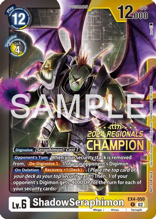ShadowSeraphimon (2024 Regionals Champion) (EX4-050) - Alternative Being Booster Foil