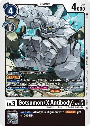 Gotsumon (X Antibody) - P-144 (Store Tournament 2024 Jul. - Sep. Participation Pack) (P-144) - Digimon Promotion Cards
