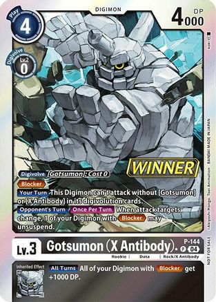 Gotsumon (X Antibody) - P-144 (Store Tournament 2024 Jul. - Sep. Winner Pack) (P-144) - Digimon Promotion Cards Foil