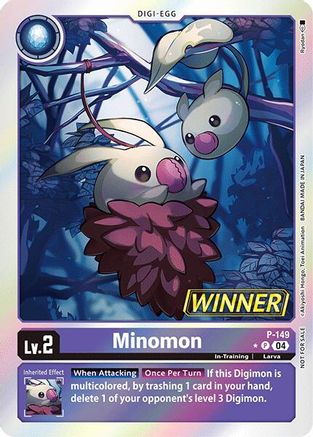 Minomon - P-149 (Store Tournament 2024 Jul. - Sep. Winner Pack) (P-149) - Digimon Promotion Cards Foil