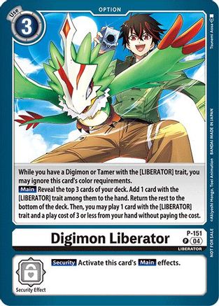 Digimon Liberator - P-151 (Store Tournament 2024 Jul. - Sep. Participation Pack) (P-151) - Digimon Promotion Cards
