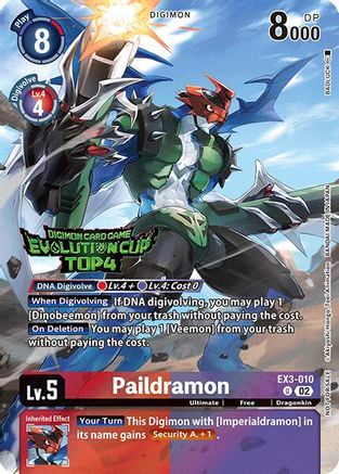 Paildramon (August 2024 Evolution Cup Top 4) (EX3-010) - Draconic Roar Foil
