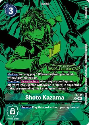 Shoto Kazama (August 2024 Evolution Cup Participant) (P-133) - Digimon Promotion Cards Foil