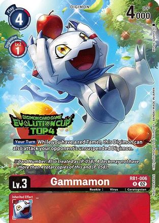 Gammamon - RB1-006 (August 2024 Evolution Cup Top 4) (RB1-006) - Resurgence Booster Foil
