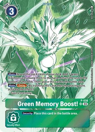 Green Memory Boost! (Starter Deck 18 Exclusive) (P-038) - Digimon Promotion Cards