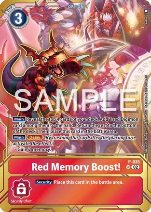 Red Memory Boost! - P-035 (Premium Card Collection - Memory Boost! Set) (P-035) - Digimon Promotion Cards Foil