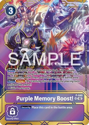 Purple Memory Boost! - P-040 (Premium Card Collection - Memory Boost! Set) (P-040) - Digimon Promotion Cards Foil