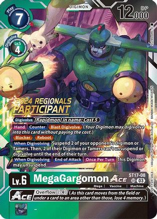 MegaGargomon ACE (2024 Regionals Participant) (ST17-08) - Starter Deck 17: Double Typhoon Advanced Deck Set Foil
