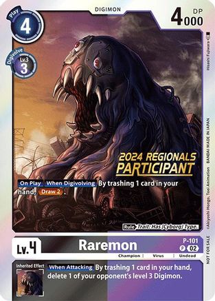 Raremon - P-101 (2024 Regionals Participant) (P-101) - Digimon Promotion Cards Foil